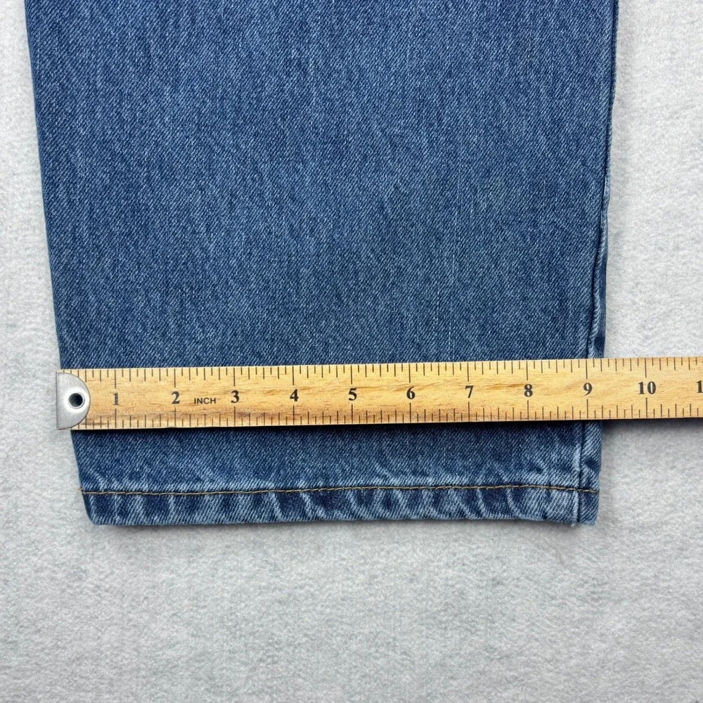 Levis 505 Mens 44x30 Regular Fit Straight Leg Medium Wash Blue Denim Jeans 44